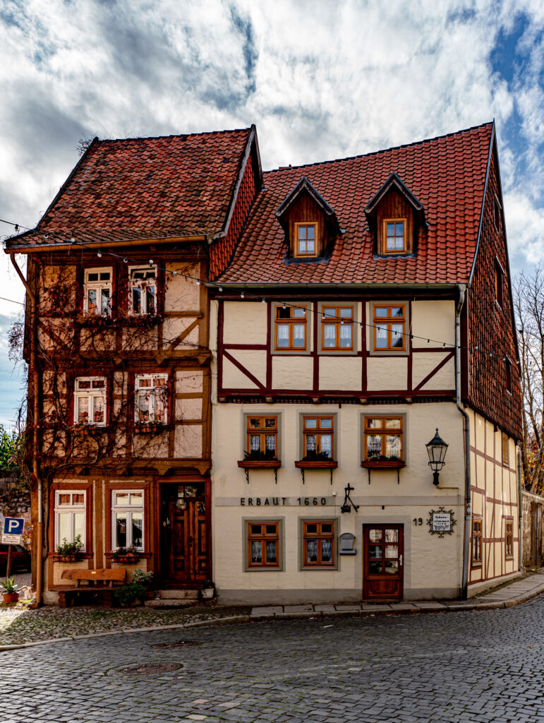 Erbaut 1660 Fachwerkhaus Quedlinburg