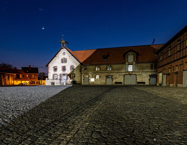 Schloss Salder Bei Nacht Mit Sternen