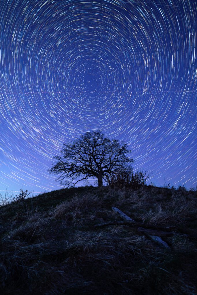 Startrails am Tumulus
